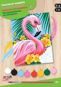 Tableau peinture au numéro débutant Flamant rose