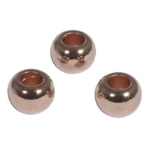 Perle en métal, 8mm ø, or rose, grand trou 3mm ø, 5 pces
