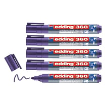 Lot de 5 marqueurs tableau blanc - EDDING - 360 violet - Pointe 1,5-3 mm