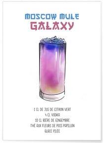 Affiche Cocktail Moscow Mule Galaxy | A3 : 29,7x42cm