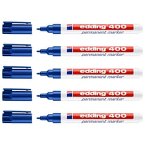 Lot de 5 marqueurs permanents pointe ronde 1 mm - EDDING - Bleu