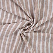Tissu aspect Lin rayé Taupe