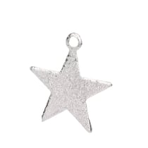 5 Breloques sequins Etoile - 14*13mm - argent pailleté