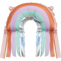 Ballon Aluminium Hélium Arc-en-Ciel à Franges - 33 cm