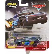 Vehicule cars drag racing : jackson storm avec piston - voiture miniature xtreme racing séries - mattel - gfv36