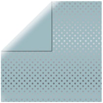 Papier scrapbooking "Silver Foil Dots", bleu tendre, 30,5x30,5cm, 180g / m² - lot de 15 feuilles