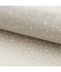 Tissu coton Dousnui Etoile de 135 cm de largeur Taupe/blanc Marron vendu par 50 cm
