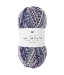 Laine à chaussette Socks Earth Wind + Fire 6 fils - Rico Design 02 Violet Sky