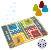 Jeu de petits chevaux geant 130 x 96 cm - ludo xxl - tapis plateau - jardin, exterieur