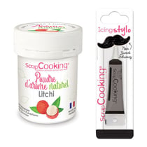 Arôme alimentaire naturel Litchi + Stylo de glaçage noir