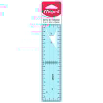 Maped Outil de traçage règle équerre 2en1, bleu transparent