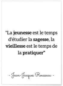 Affiche Rousseau : 'La jeunesse est le temps d'étudier' | A3 : 29,7x42cm