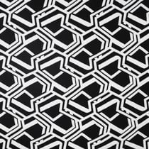 Tissu Jersey Milano Géo blanc sur fond Noir - Au mètre
