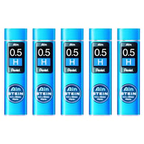 Mine de rechange Pentel - Hi-Polymer - 0,5 mm - Dureté H - Lot de 5 étuis