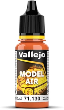 Flacon 17 ml - Peinture acrylique pour aérographe Vallejo Model Air - Orange Rust 71130 - Extra-fine