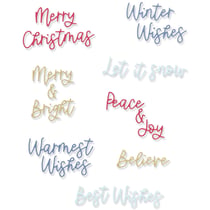 Matrices de découpe - Vœux de Noël anglais - 14 dies Thinlits - Sizzix