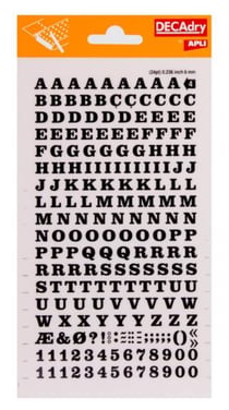 Lettres alphabet et Chiffres Transfert Noir 6mm Police épaisse