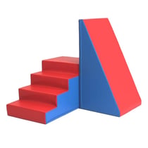Ensemble escalier pente bleu - rouge - IGLU