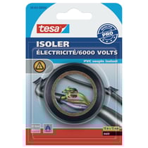 Adhésif isolant électricité Tesa PVC souple isolant noir 10m x 15mm
