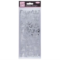 Planche de stickers argenté papillons DOCRAFT