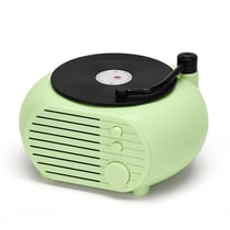 Enceinte Bluetooth Rétro Vinyle Sans Fil Son Surround Puissant Vert Noir YONIS