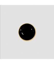 Bouton polyester et metal noir/or à pied 15mm - Prym Noir