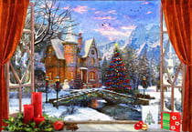 Puzzle 1000 pièces - Christmas Mountain View - Bluebird Puzzle