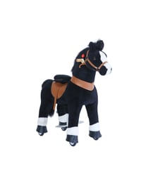 Poney à monter Noir avec sabot blanc Petit Modèle pour 3 à 5 ans