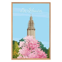 Tableau mural encadré illustration le Havre 65x97 cm