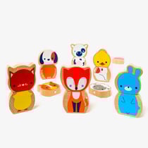 8 animaux magnétiques en bois Oxybul