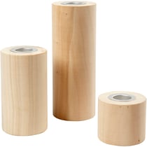 Bougeoirs, H : 14,5+9+6,5 cm, diamètre intérieur 2,3 cm, 3 pièces/ 1 Pq.