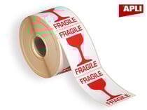 Apli 111634 - Etiquettes de signalisation fragile rouge/verre 70x100mm