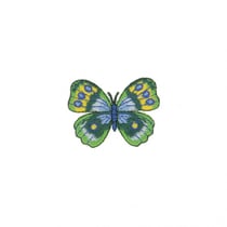 Ecusson thermocollant Papillon vert bleu 4cm x 4,5cm