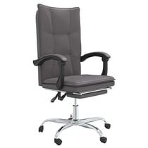 Chaise fauteuil siège pivotante de inclinable de bureau informatique étude similicuir gris