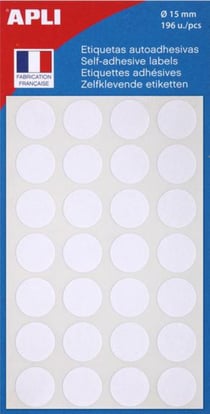 Pastilles blanches Ø 15 mm 196 u.