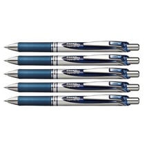 Lot de 5 Stylos Roller encre gel rétractable Pentel Energel BL77 Pointe 0,7 mm bleu nuit