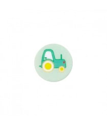 Carte de 3 boutons Tracteur Vert 15mm - Union Knopf Vert