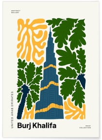 Affiche UAE Burj Khalifa | A3 : 29,7x42cm
