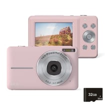 Appareil Photo Numérique 16X Zoom HD Avec Carte 32G Et Écran 2.4 Rose YONIS