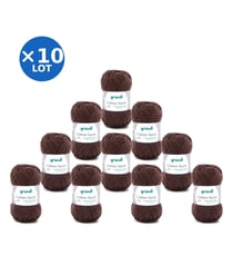 Lot de 10 pelotes COTTON QUICK UNI de Gründl – 500 g de coton mercerisé certifié Oeko-Tex 122 Marron