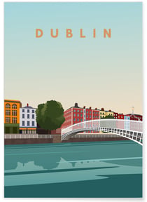 Affiche ville Dublin | A3 : 29,7x42cm