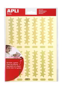 Gommettes métallisées étoiles 20 mm Doré Argenté x 288