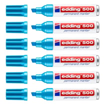 Marqueur permanent EDDING - Pointe biseau 2-7 mm - Bleu clair - Corps aluminium