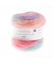 Pelote ESSENTIALS SUPER KID MOHAIR LOVES SILK PRINT 50 gr - Rico Design 02 Rose