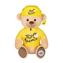 Peluche - Peluche Officielle Ours Tour de France – Maillot et Casquette Vainqueur Étape Jaune – 40 cm