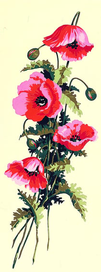 Canevas antique Les coquelicots 25x60cm