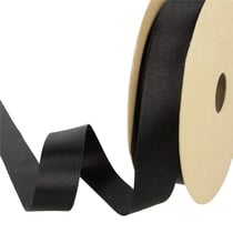 Bobine 25m Satin polyester recyclé Noir