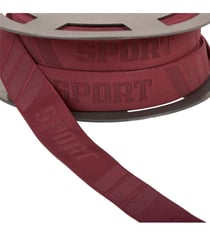 Elastique sport en relief 32mm bordeaux au mètre