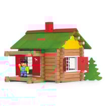 Mon chalet en bois 100 pieces - jeujura - 8002 - maison forestiere - jeu construction