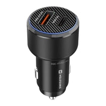 Swissten Chargeur Voiture Fast Charging 38W USB-C Power Delivery et USB 3.0 Noir
